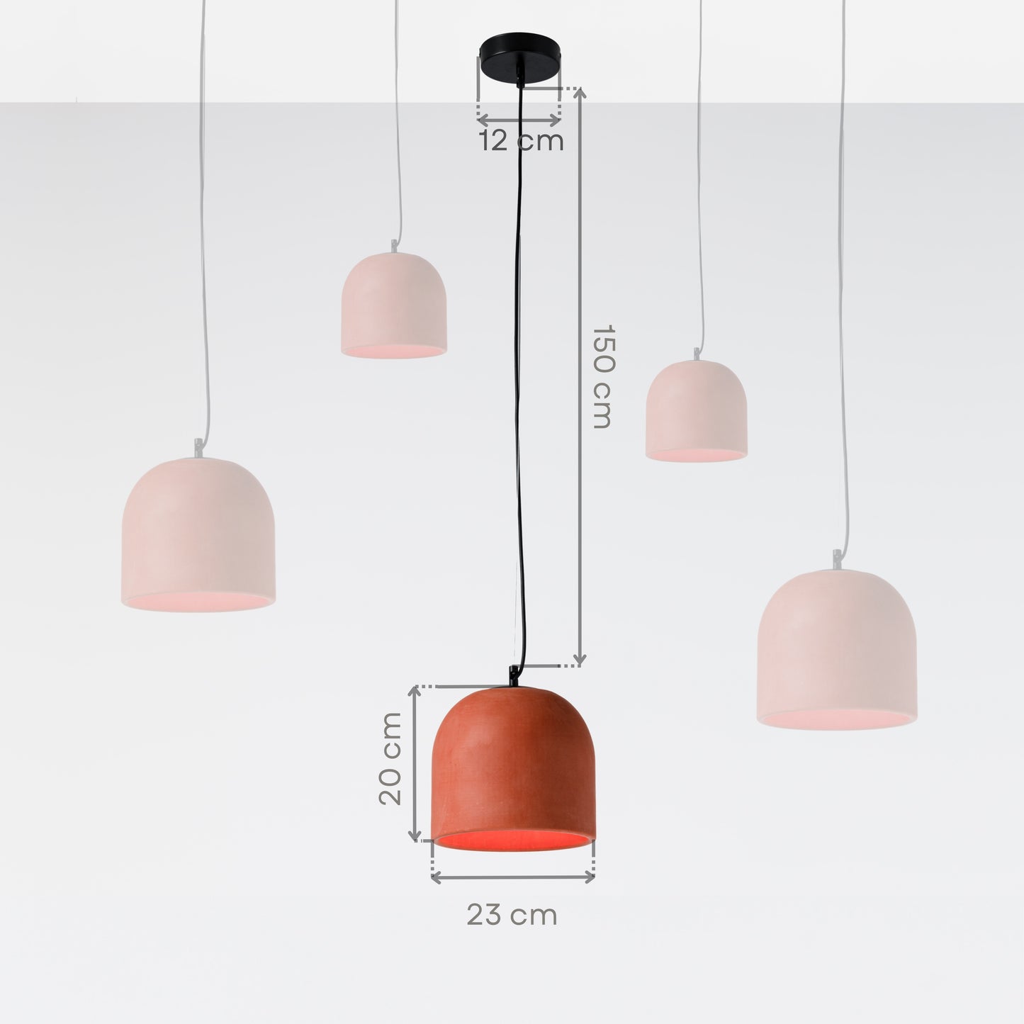 Terracotta Large Concrete Ceiling Light