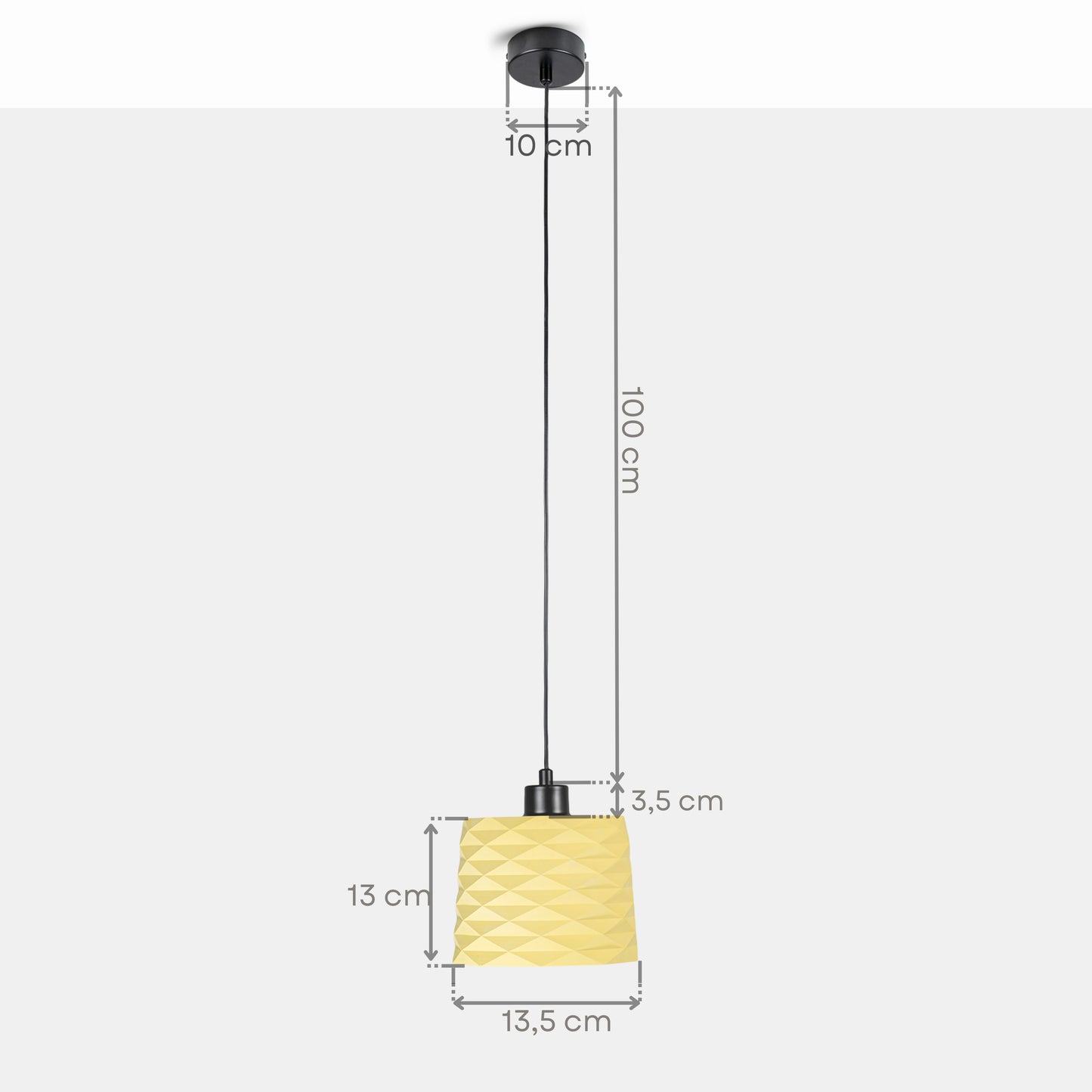 Yellow Prism Concrete Ceiling Lighting