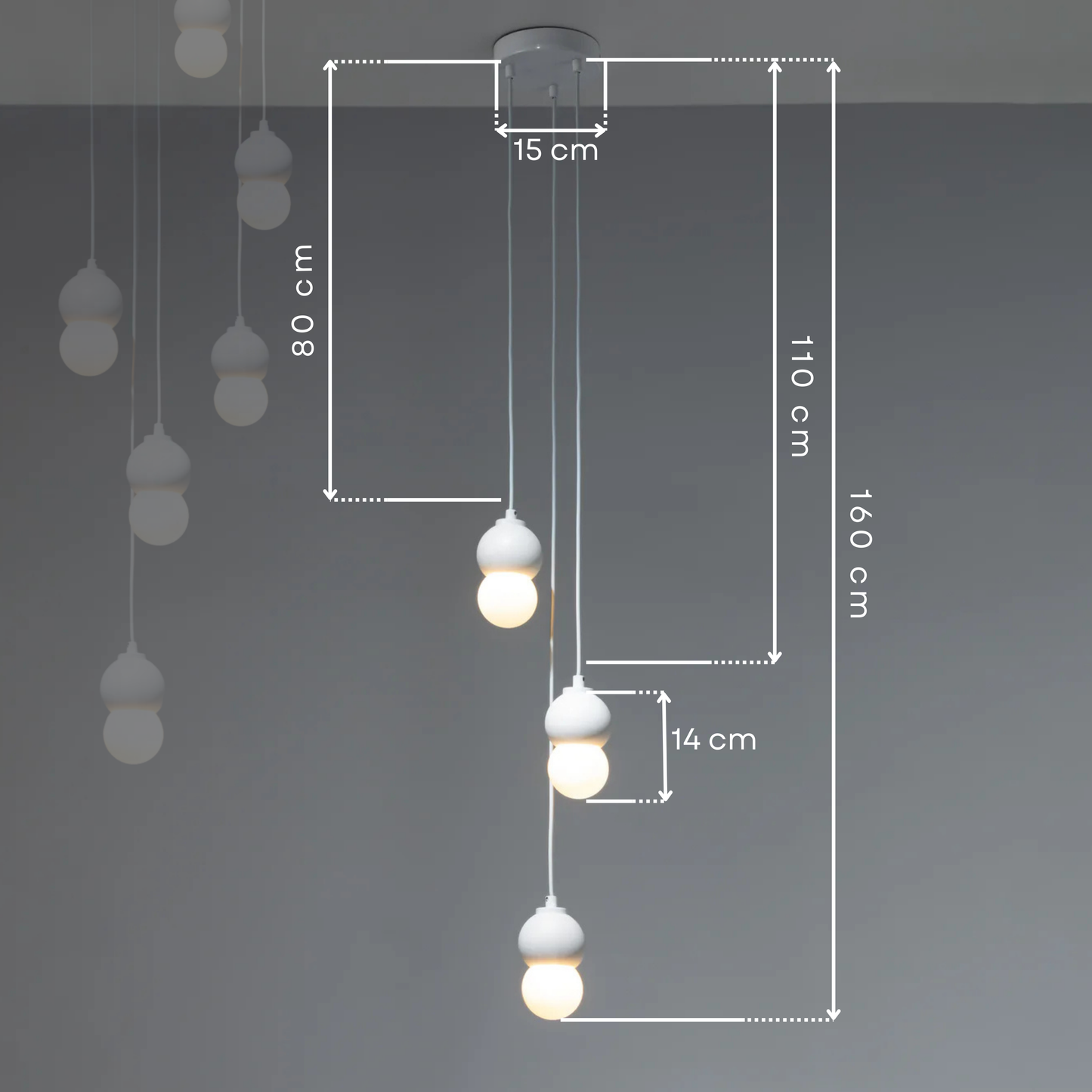 White Concrete Triple Pendant Lighting