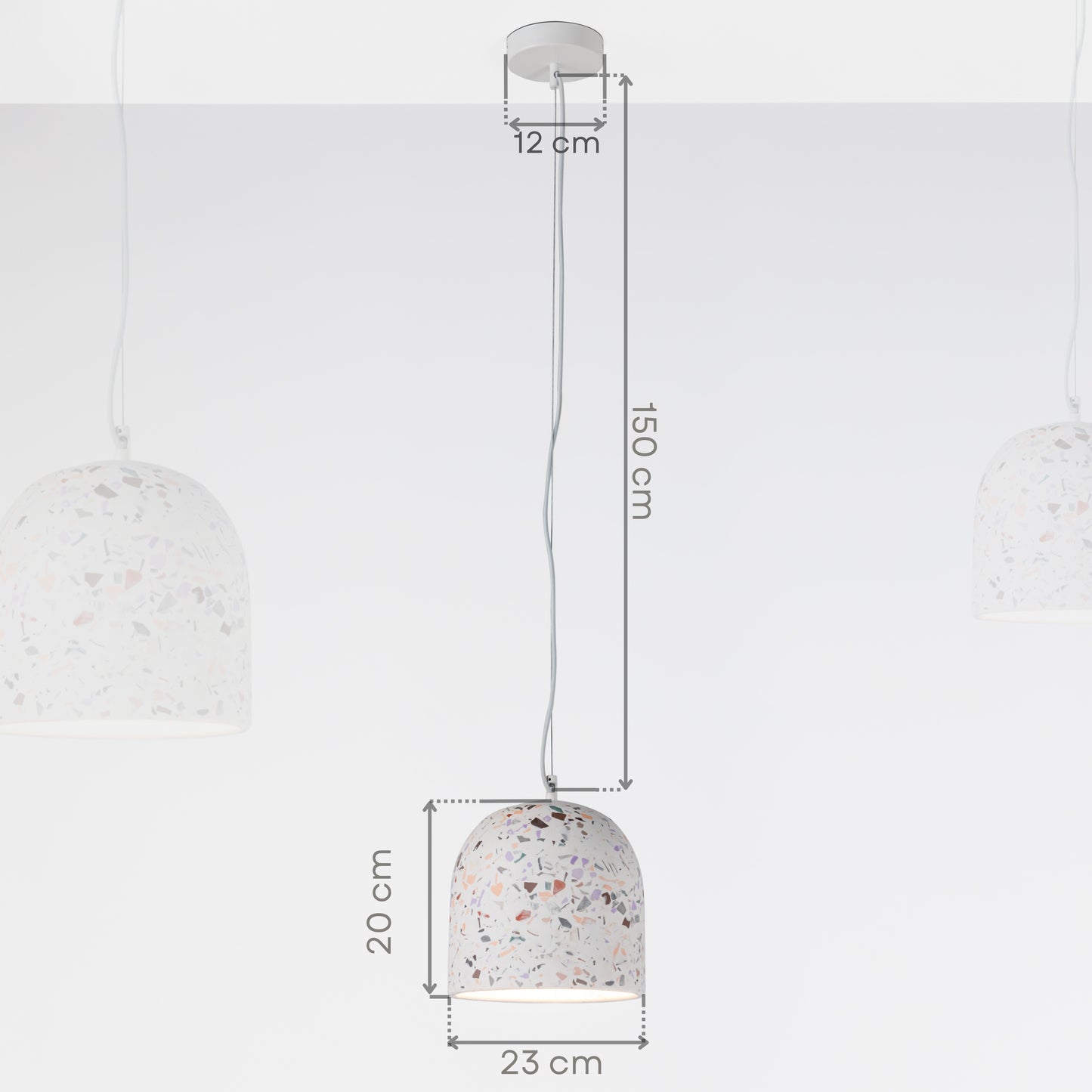 Terrazzo Large Concrete Ceiling Light