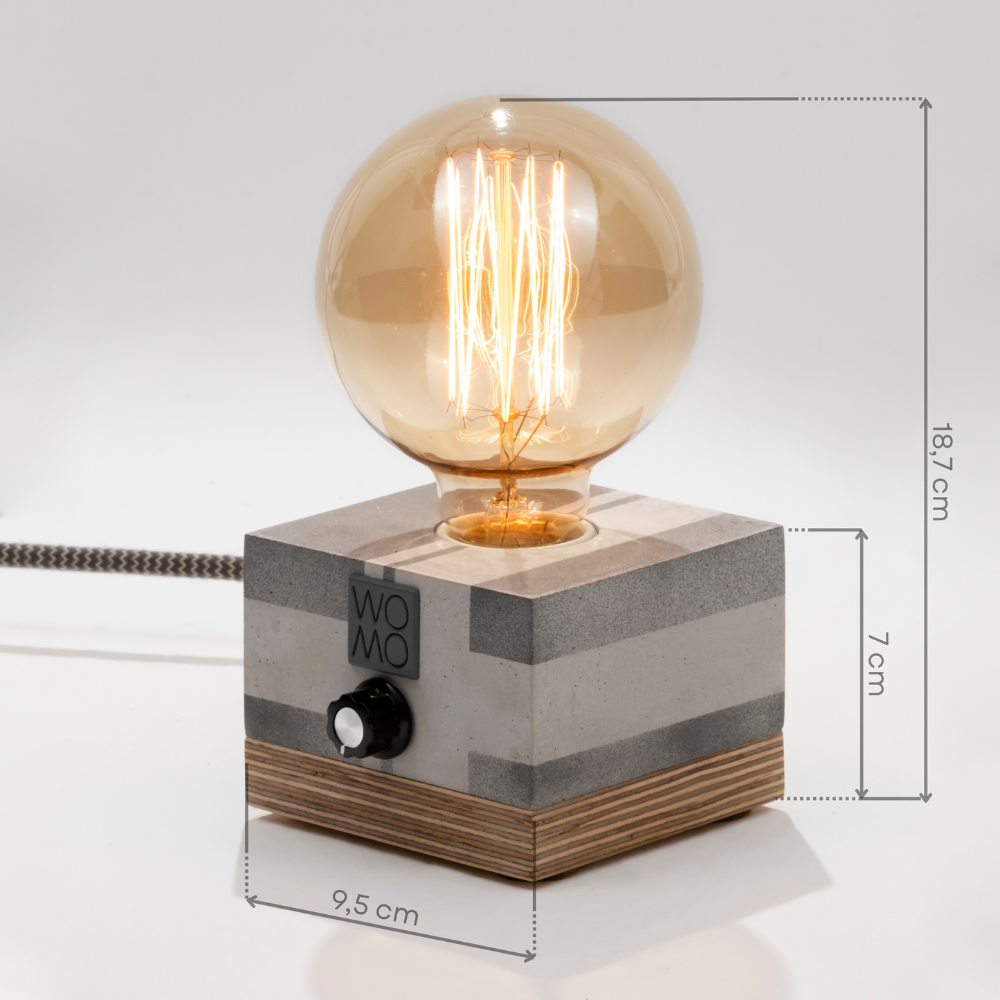 Circuit Antresit Concrete Table Lamp with Dimmer - Globe