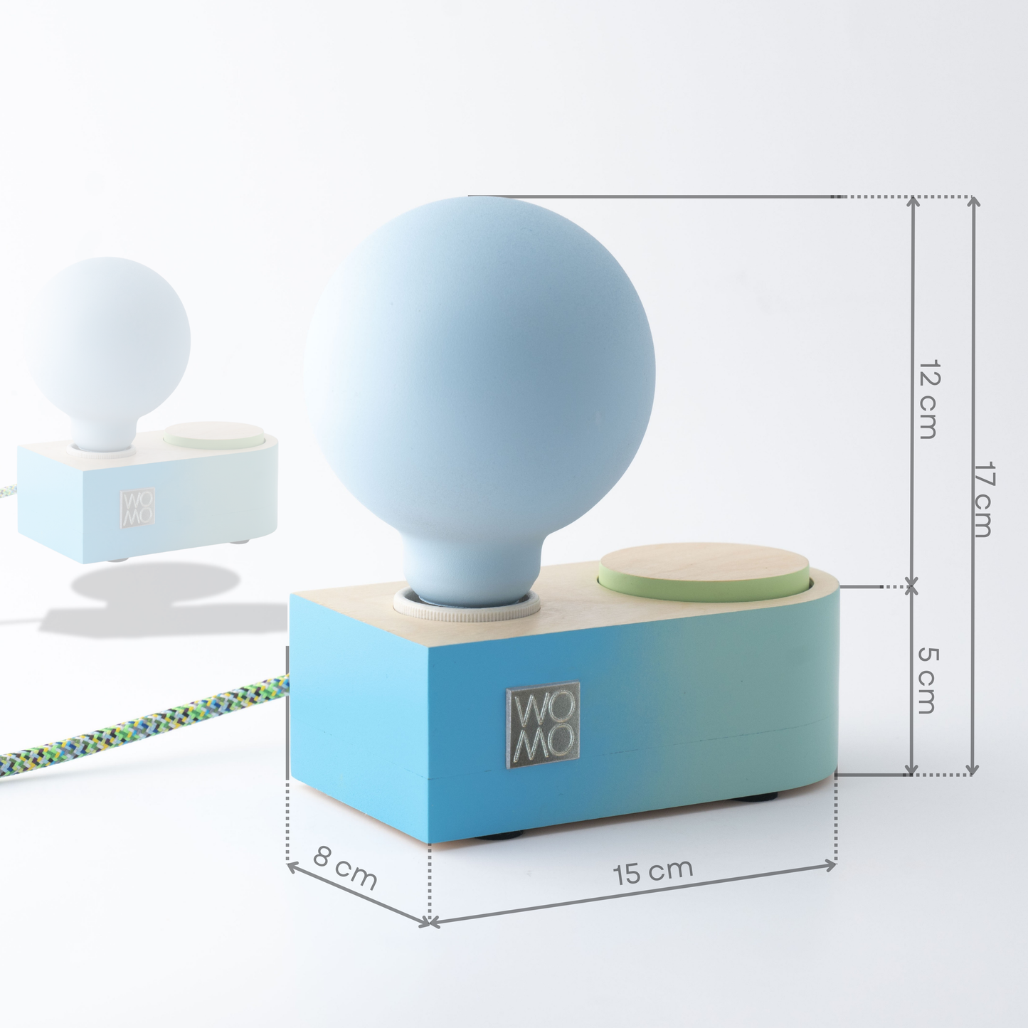Neptune Wooden Table Lamp with Dimmer