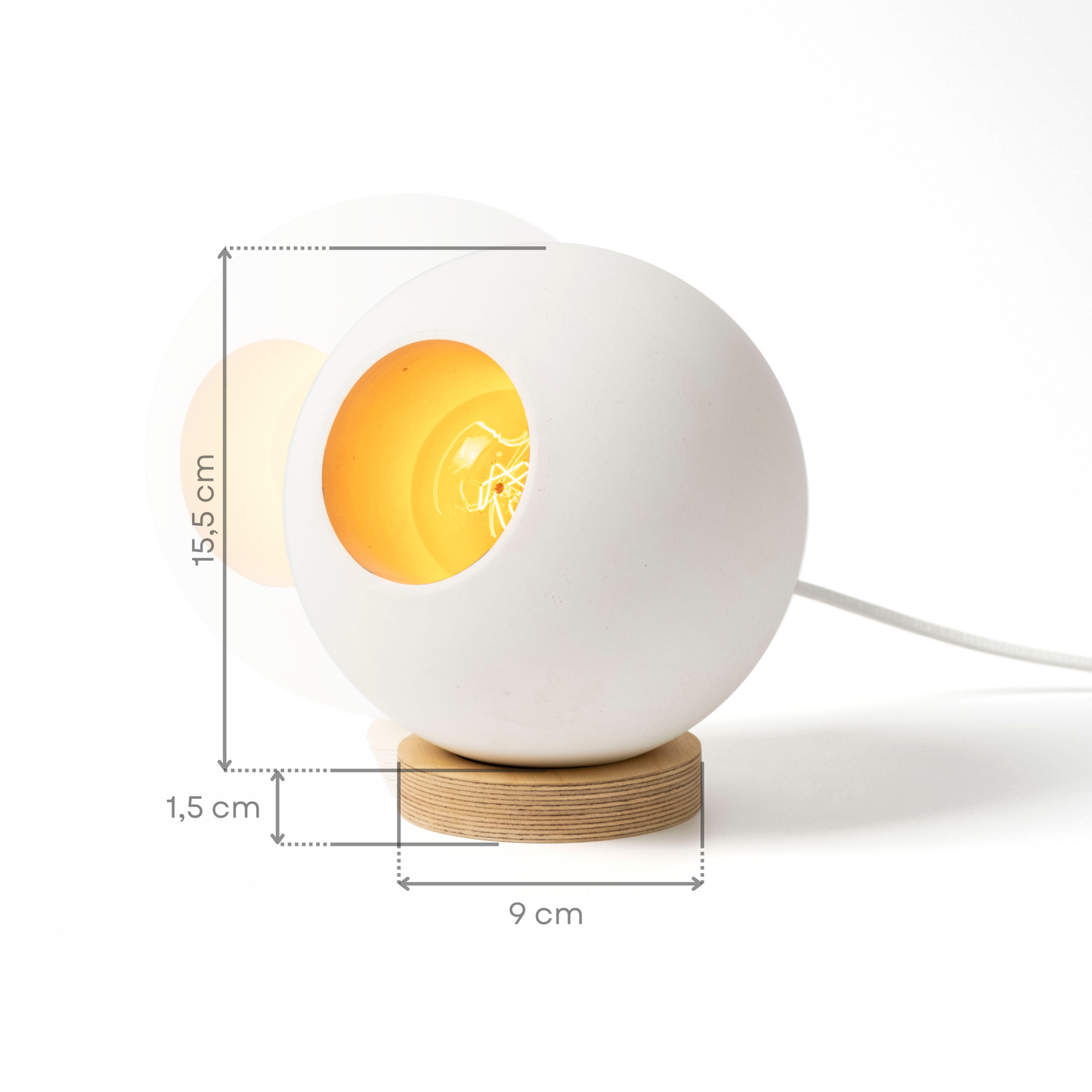 White Round Concrete Table Lamp