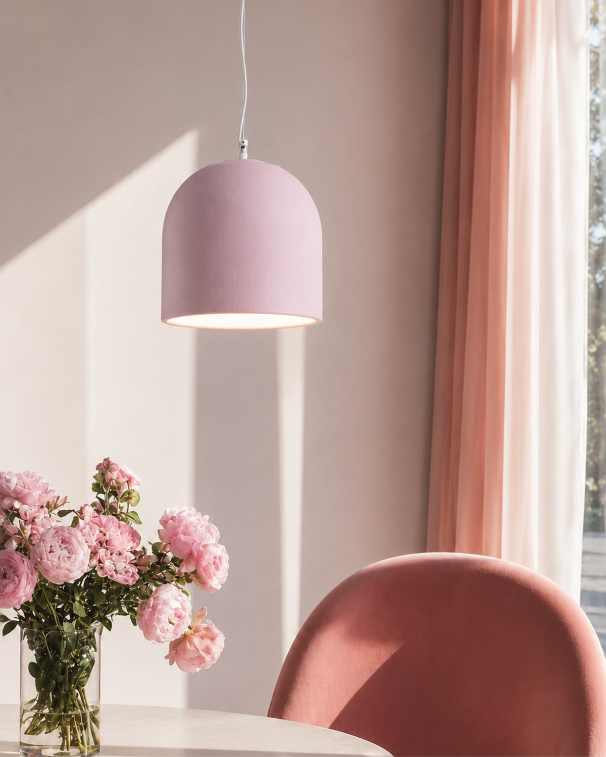 Pink Large Concrete Ceiling Light