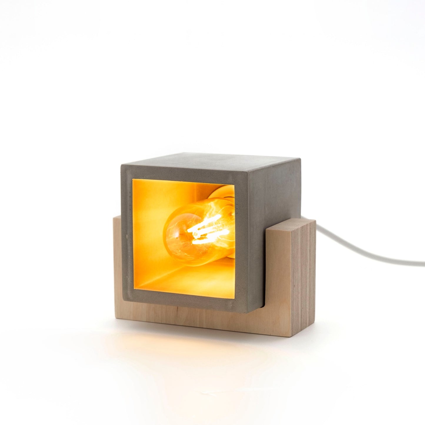 Concrete and Wood Table Lamp
