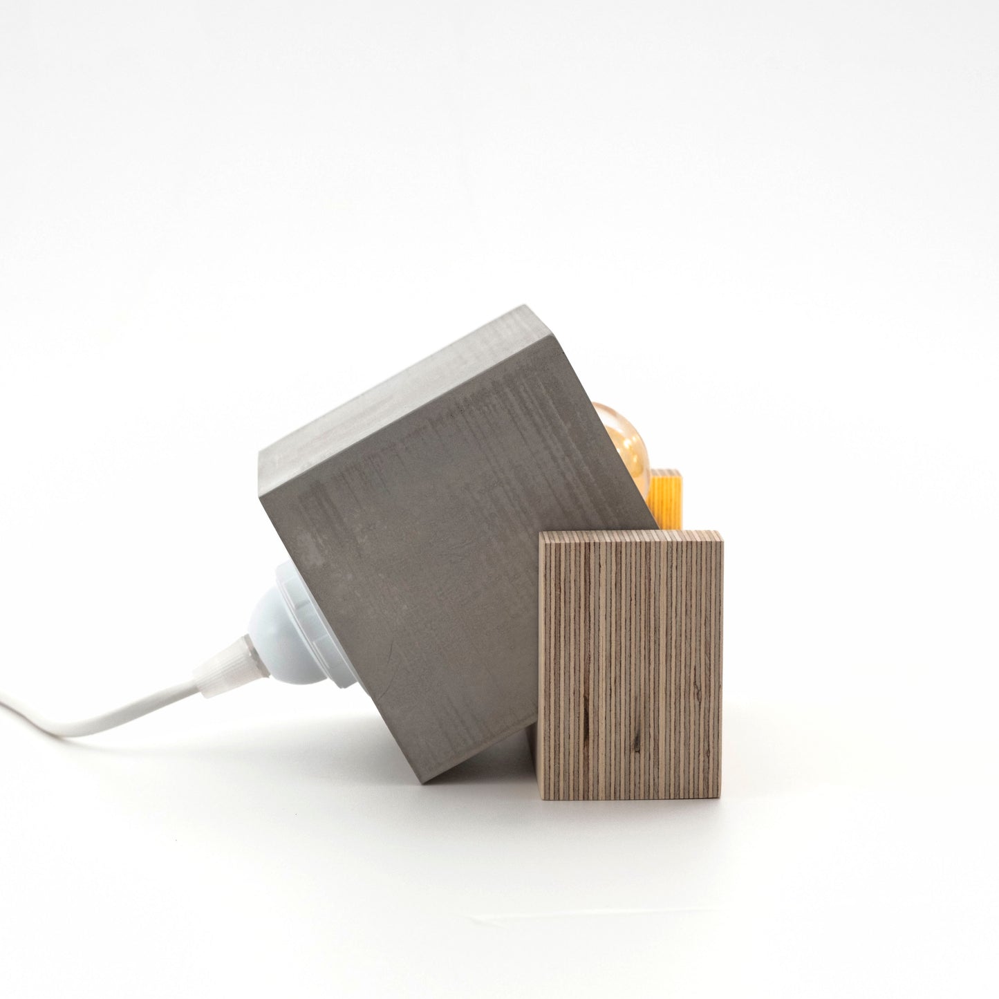 Concrete and Wood Table Lamp