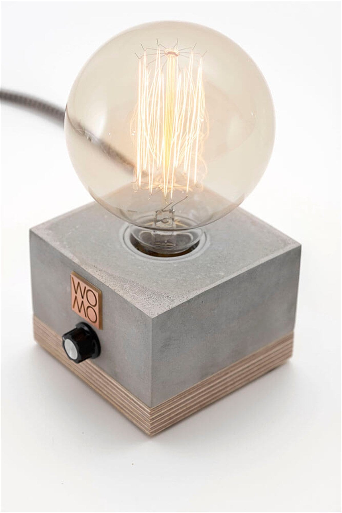 Concrete Table Lamp with Dimmer - Globe