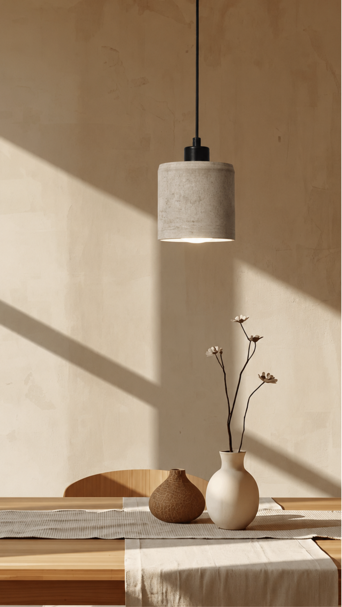 Brown Cylinder Concrete Ceiling Light