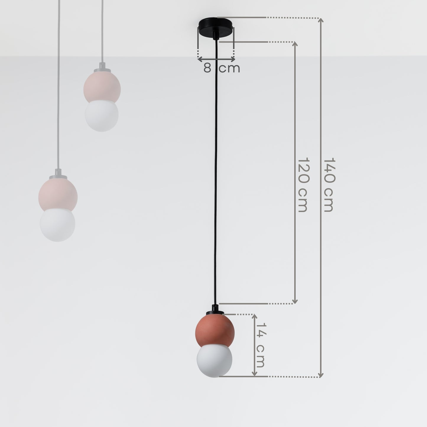 Terracotta Sphere Concrete Pendant Lighting