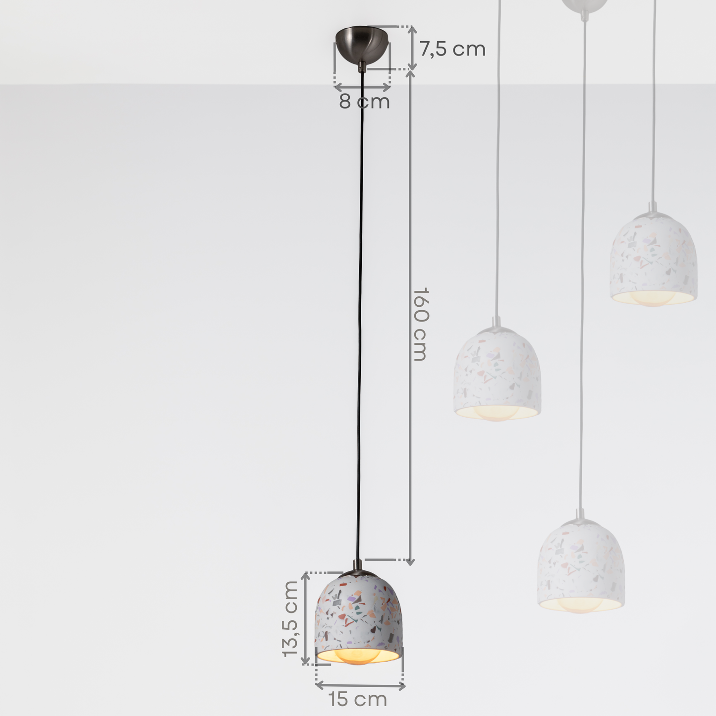 Terrazzo Small Concrete Ceiling Light