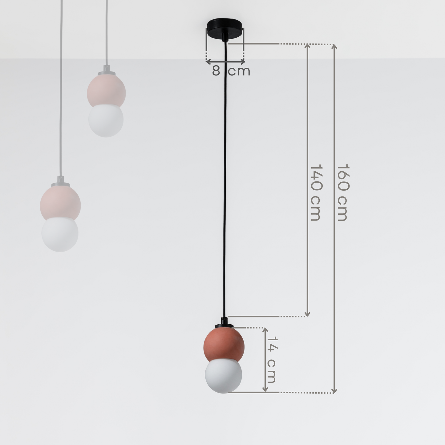 Terracotta Sphere Concrete Pendant Lighting