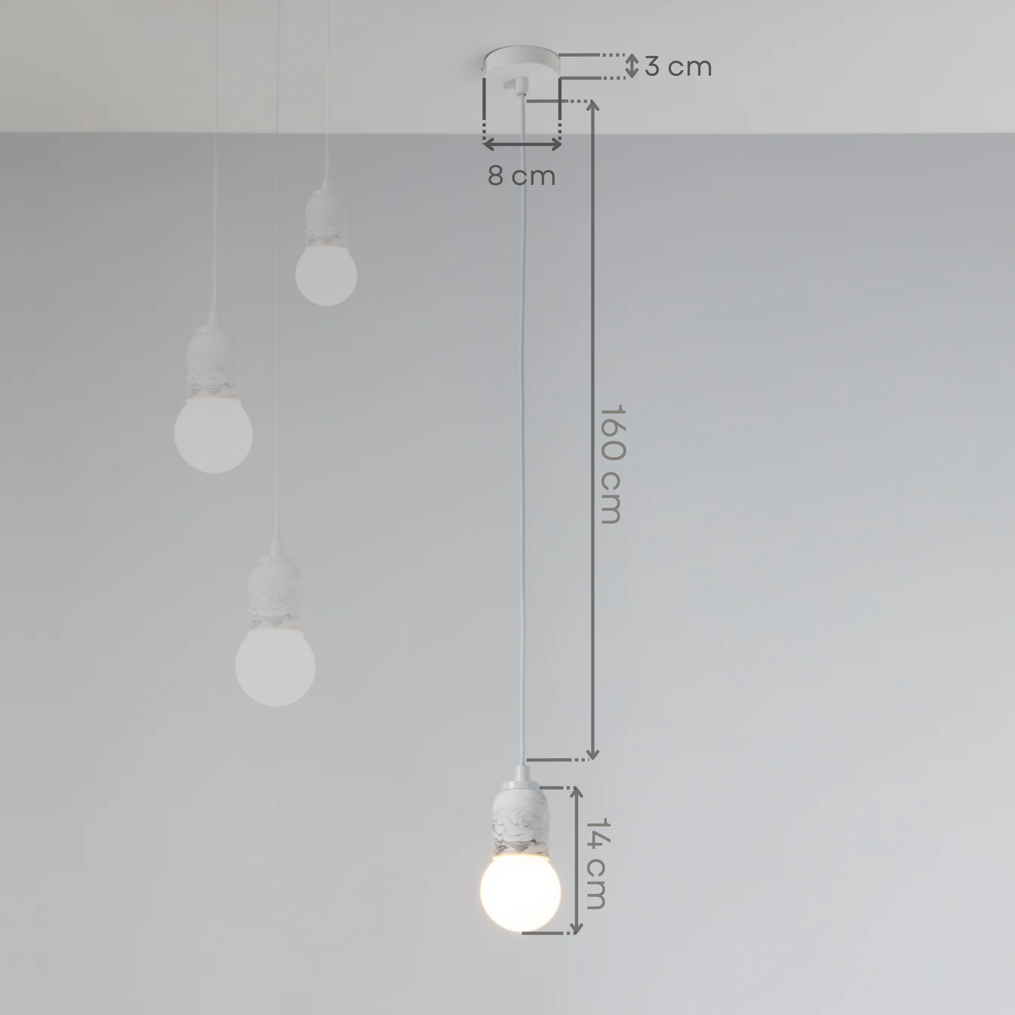 White Cylinder Concrete Pendant Lighting