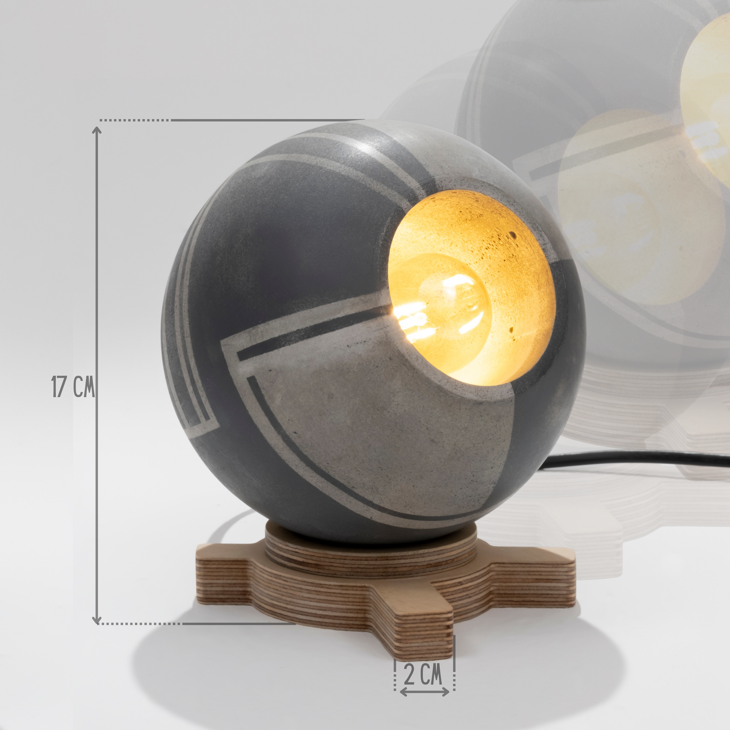 Circuit Round Concrete Table Lamp