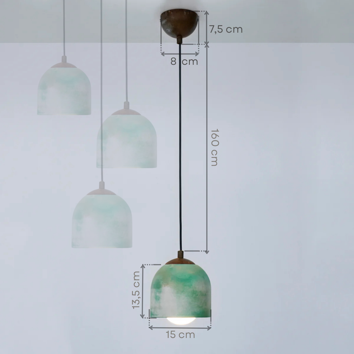 Tumbled Concrete Ceiling Lighting