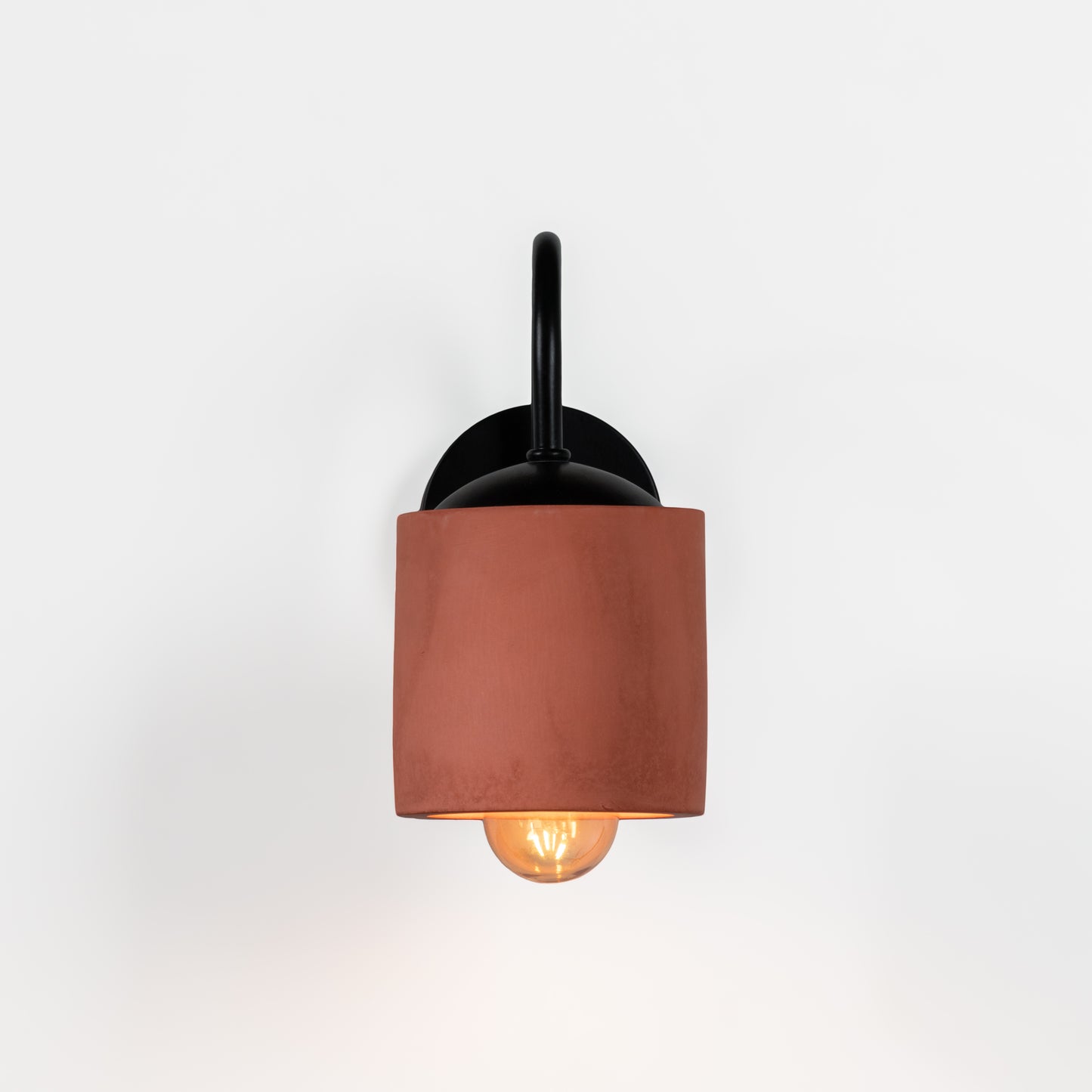 Terracotta Metal Detail Cylinder Sconce