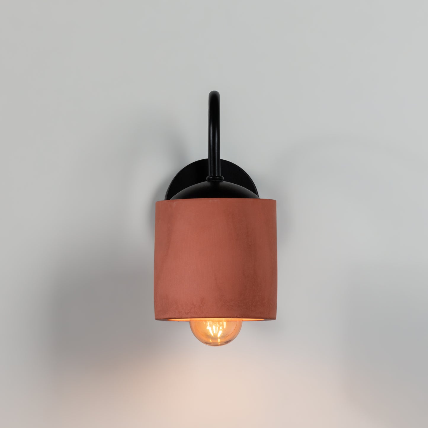 Terracotta Metal Detail Cylinder Sconce