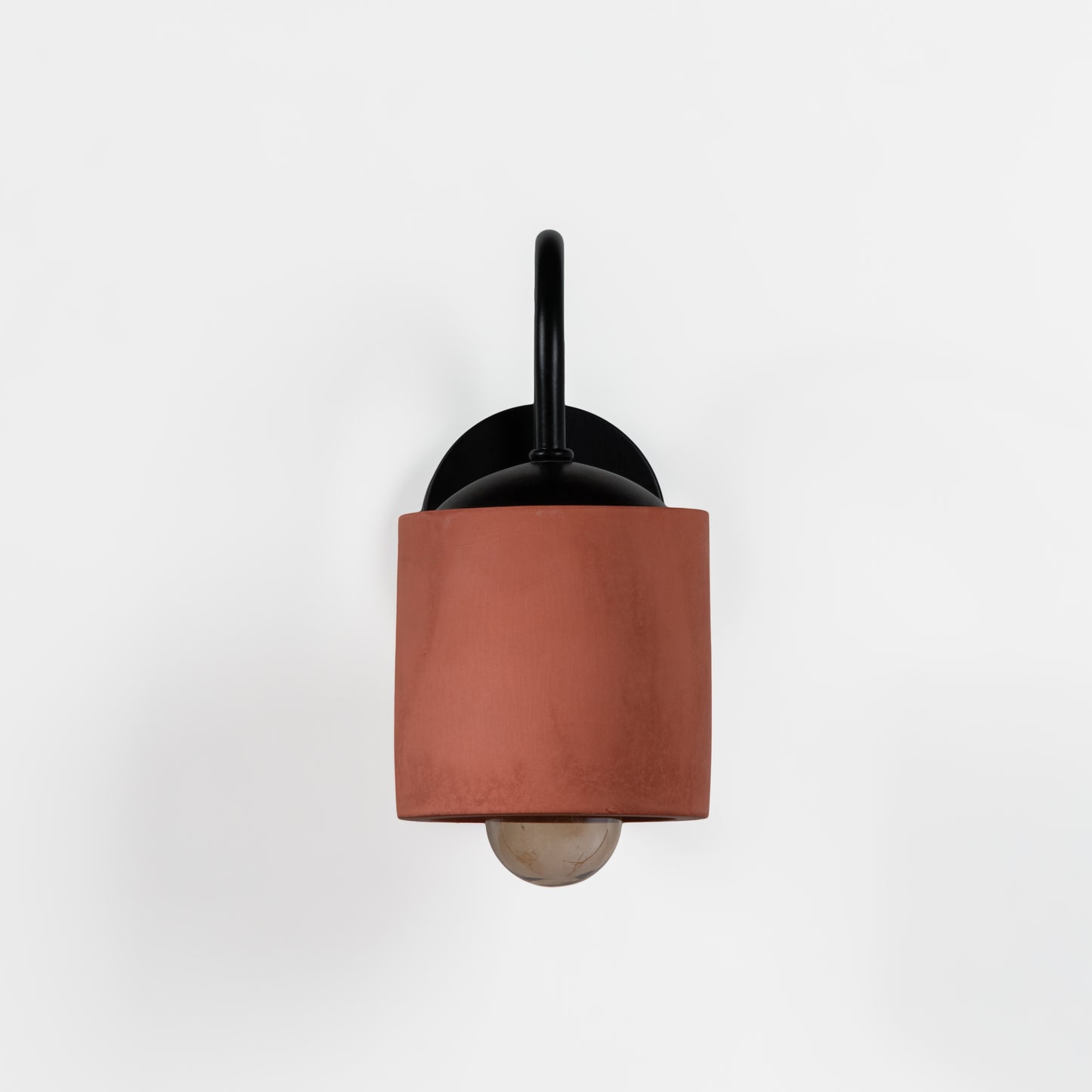Terracotta Metal Detail Cylinder Sconce