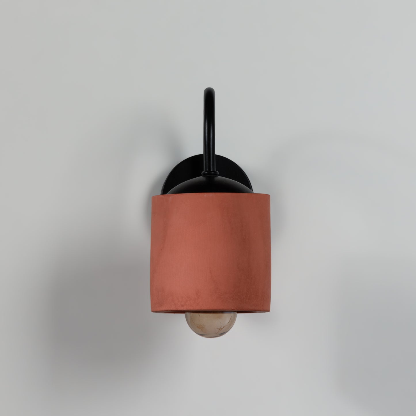 Terracotta Metal Detail Cylinder Sconce
