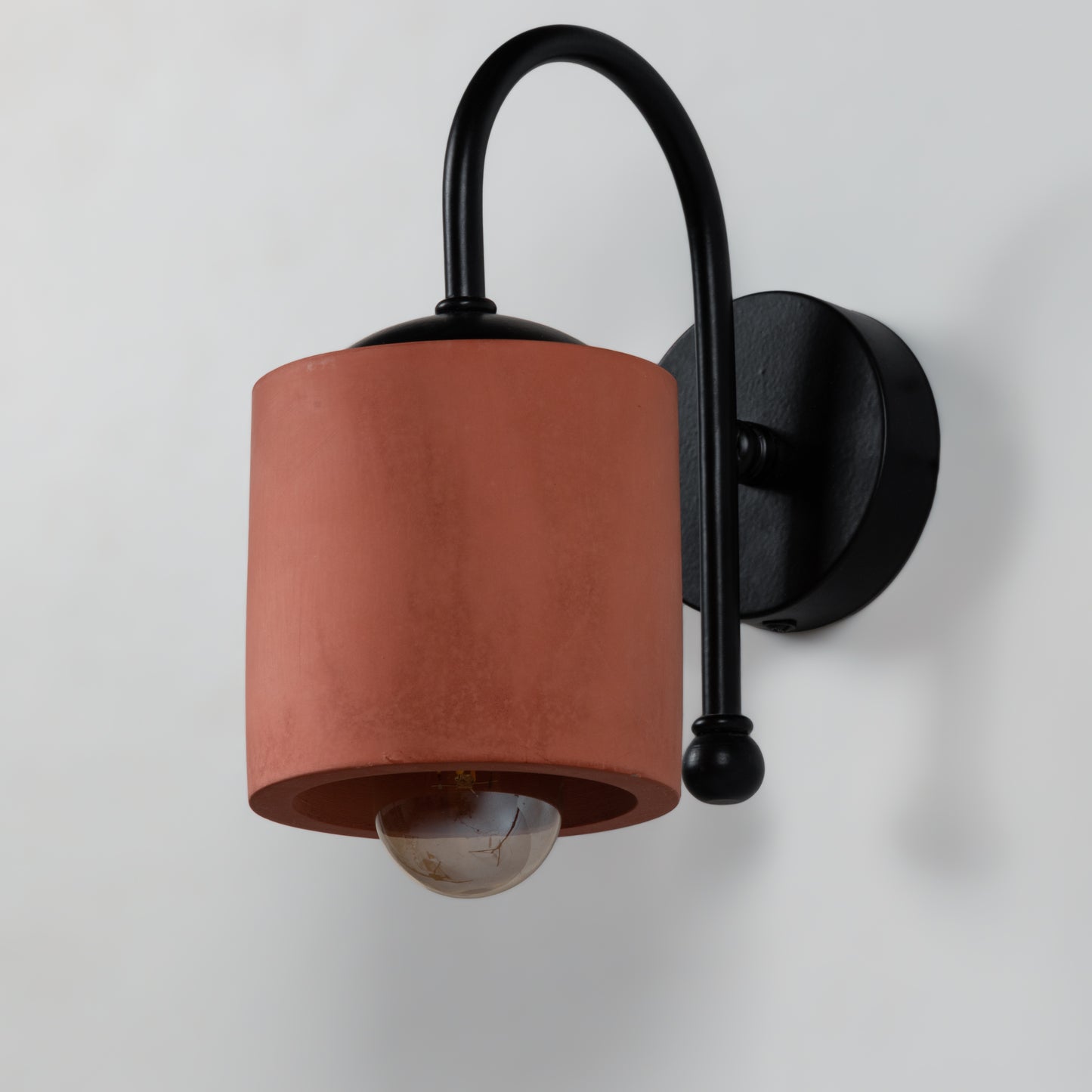 Terracotta Metal Detail Cylinder Sconce