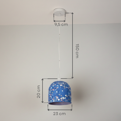Terrazzo Mavi Büyük Beton Tavan Aydınlatması