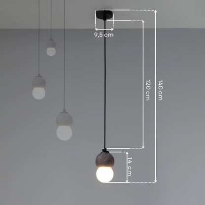 Brown Sphere Concrete Pendant Lighting