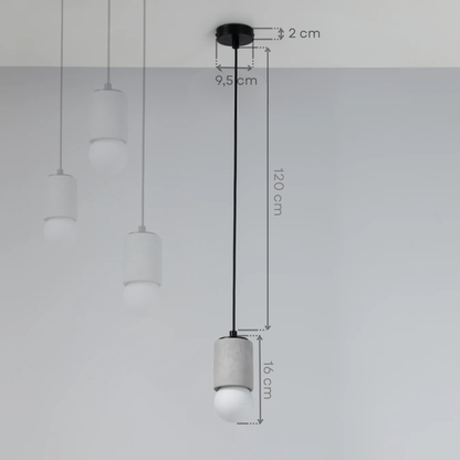 Gray Cylinder Concrete Pendant Lighting