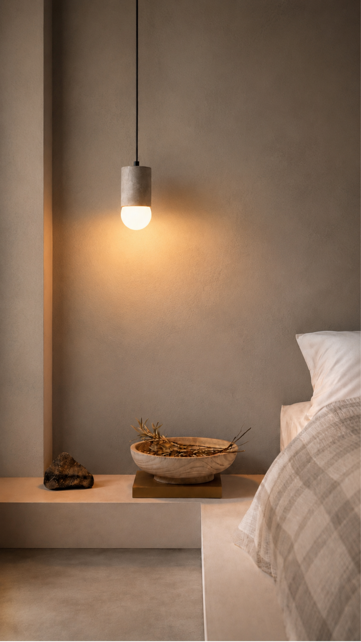 Gray Cylinder Concrete Pendant Lighting