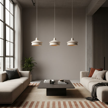 Krem Rengi Metal Silindir Tavan Aydınlatması