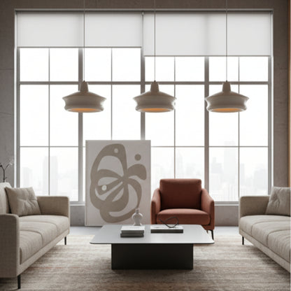 Krem Rengi Metal Silindir Tavan Aydınlatması