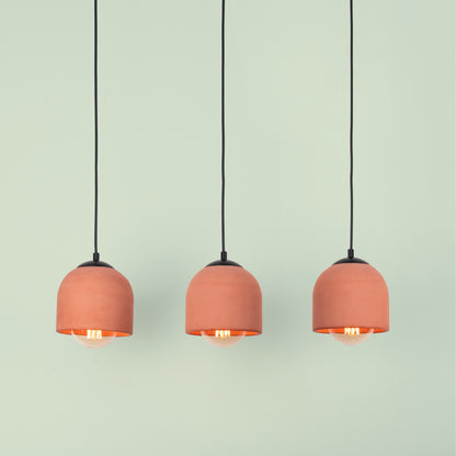 3'lü Sıralı Terracotta Beton Sarkıt Aydınlatma