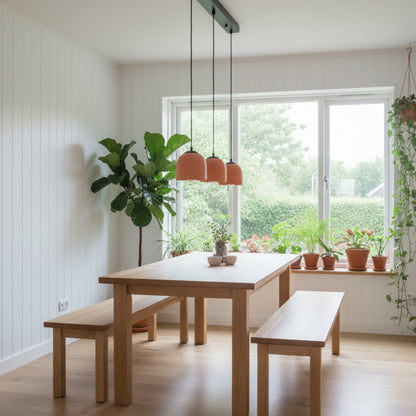 3'lü Sıralı Terracotta Beton Sarkıt Aydınlatma