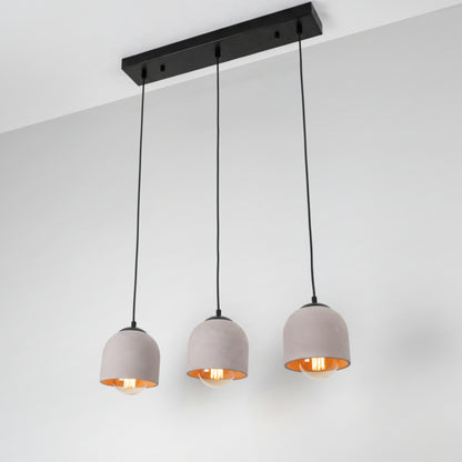 3'lü Sıralı Kahverengi Beton Tavan Aydınlatması