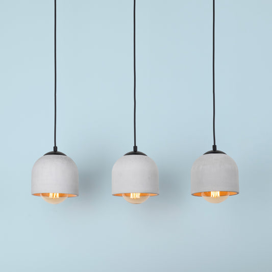 3'lü Sıralı Gri Beton Tavan Aydınlatması