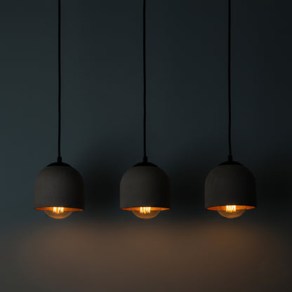 3'lü Sıralı Gri Beton Tavan Aydınlatması