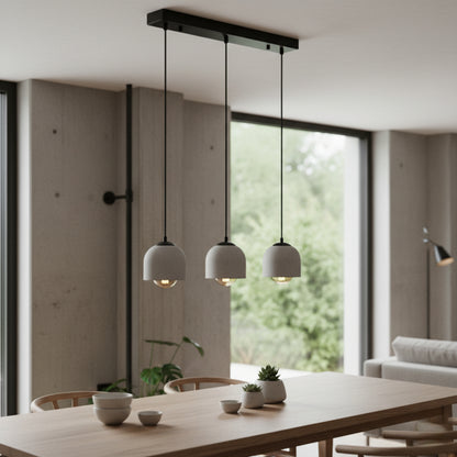 3'lü Sıralı Gri Beton Tavan Aydınlatması