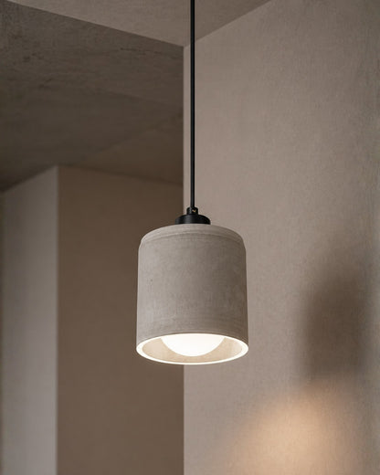 Gray Cylinder Concrete Ceiling Lighting