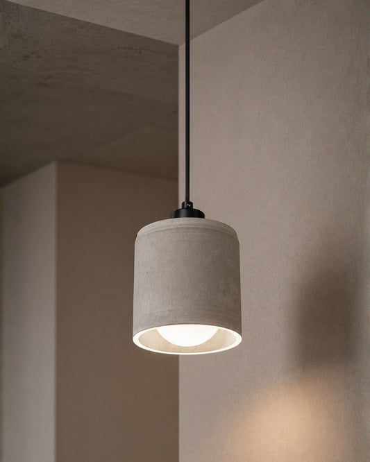 Gray Cylinder Concrete Ceiling Lighting