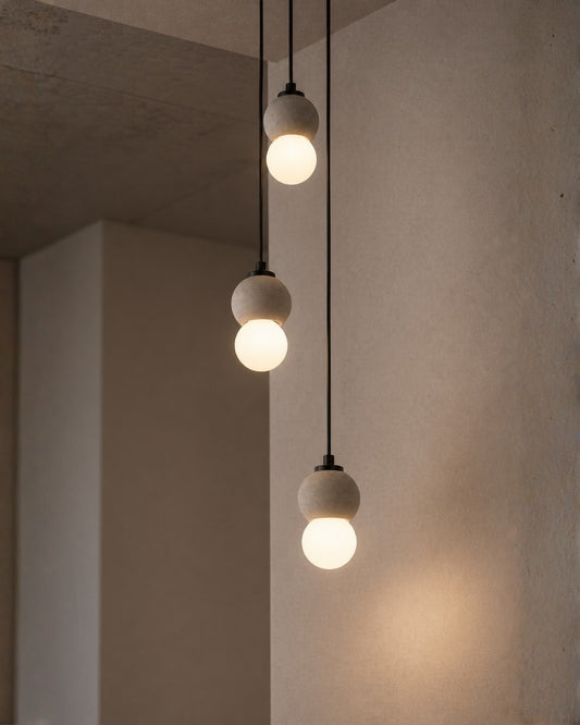 Gray Concrete 3 Suspended Lightings