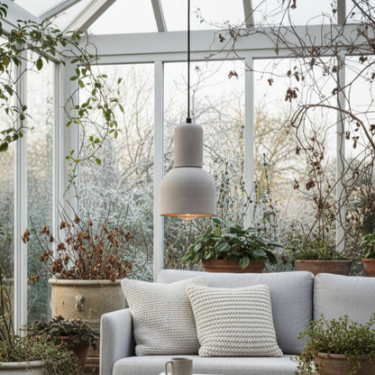 Katmanlı Gri Beton Tavan Aydınlatması