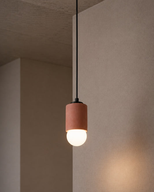 Terracotta Cylinder Concrete Pendant Lighting