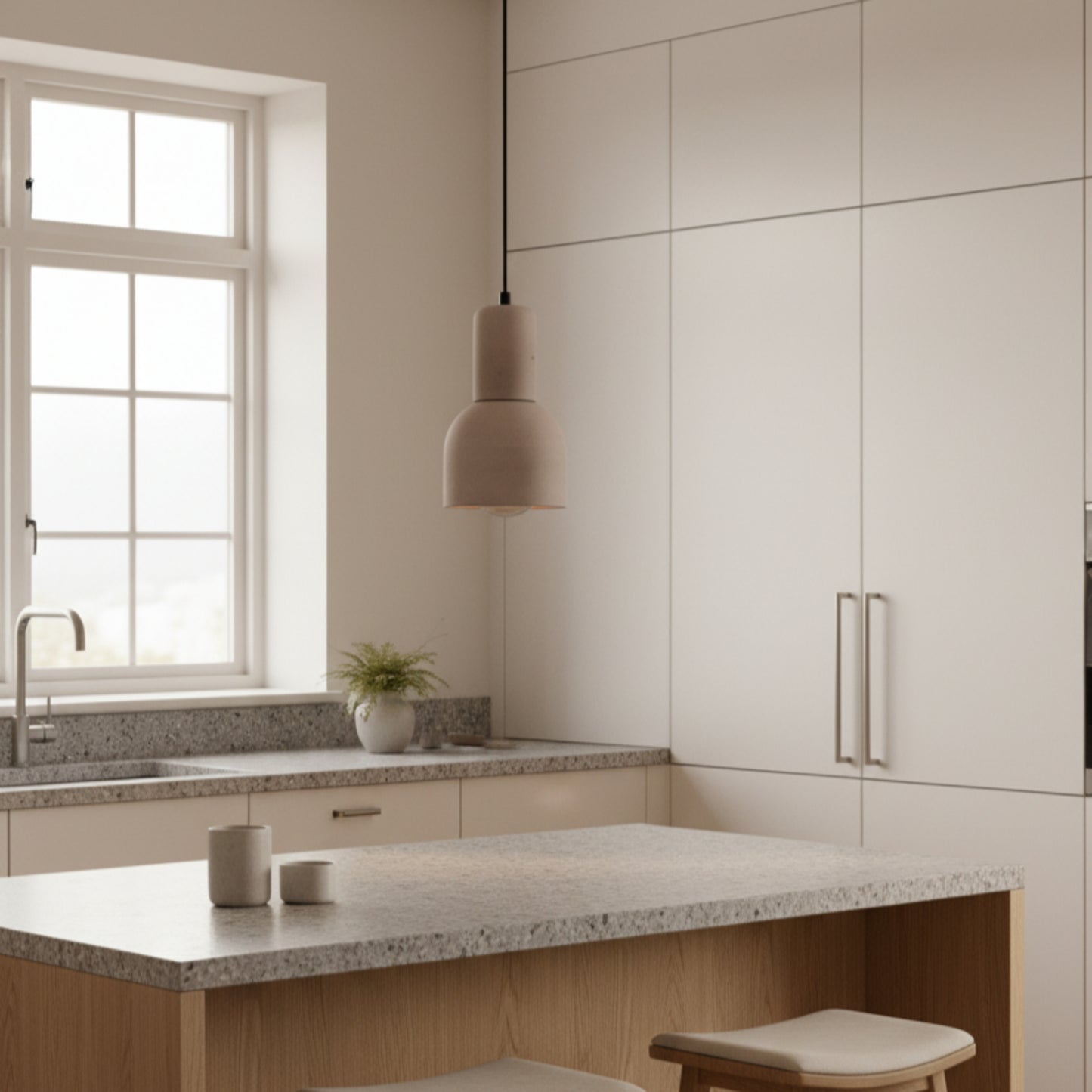 Katmanlı Gri Beton Tavan Aydınlatması