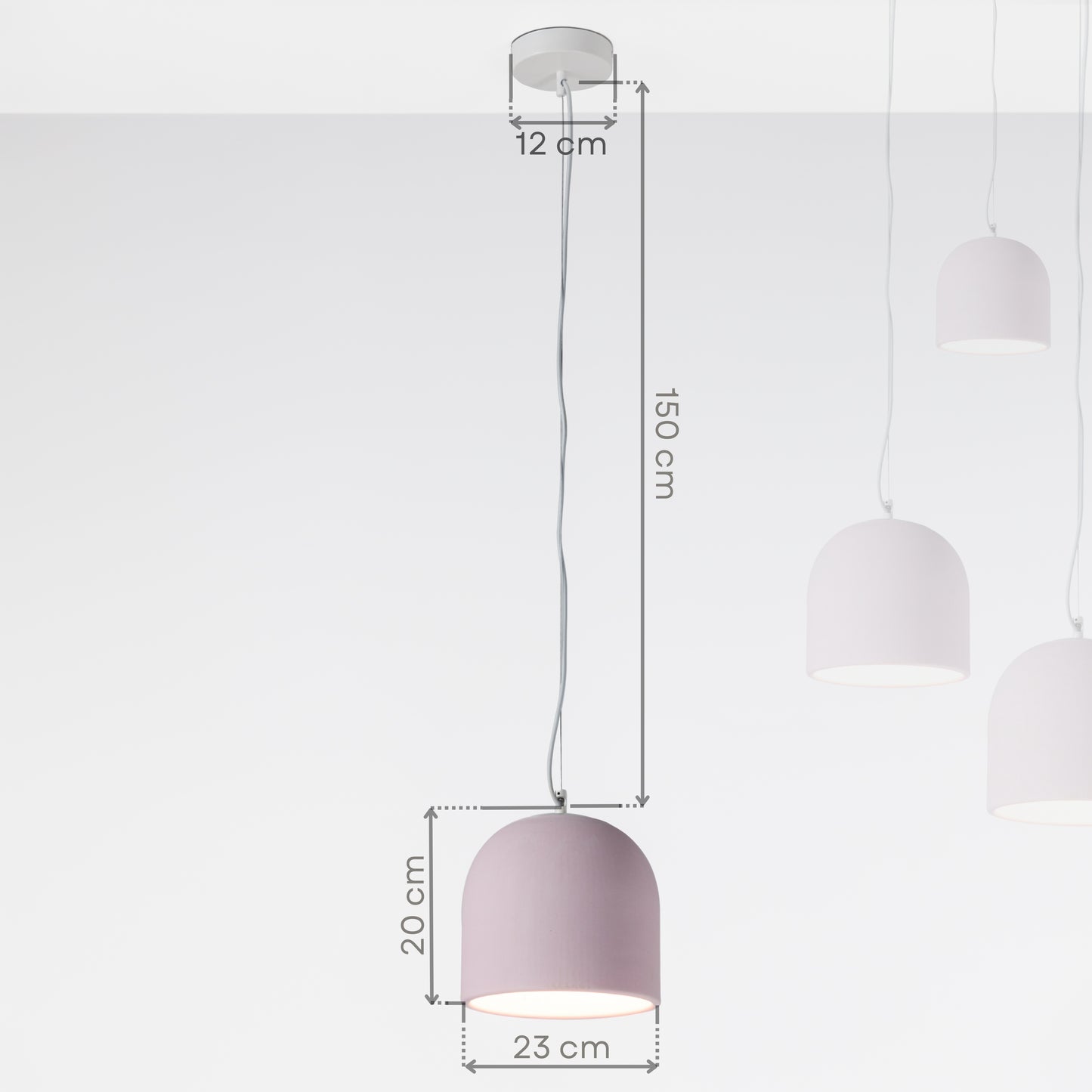 Pink Large Concrete Ceiling Light