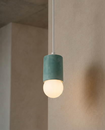 Green Cylinder Concrete Pendant Lighting