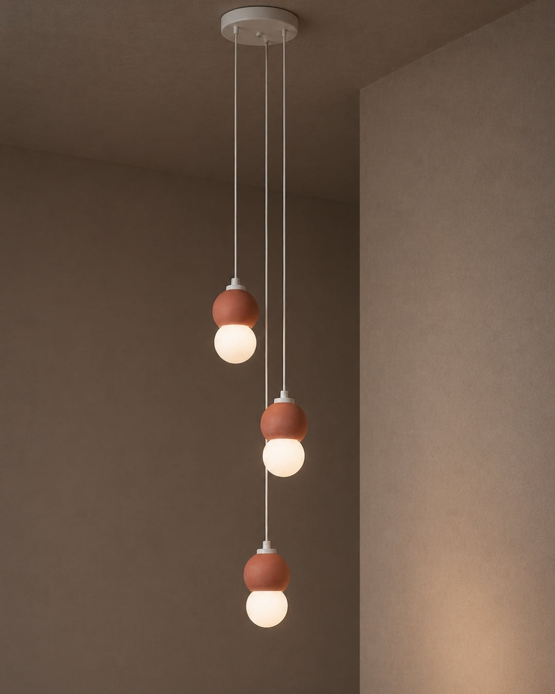 Terracotta Concrete 3-Pendant Pendant Lighting