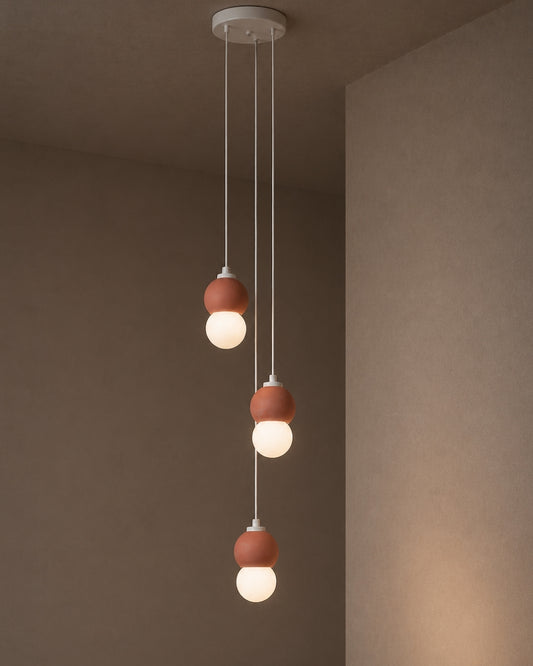 Terracotta Concrete 3-Pendant Pendant Lighting