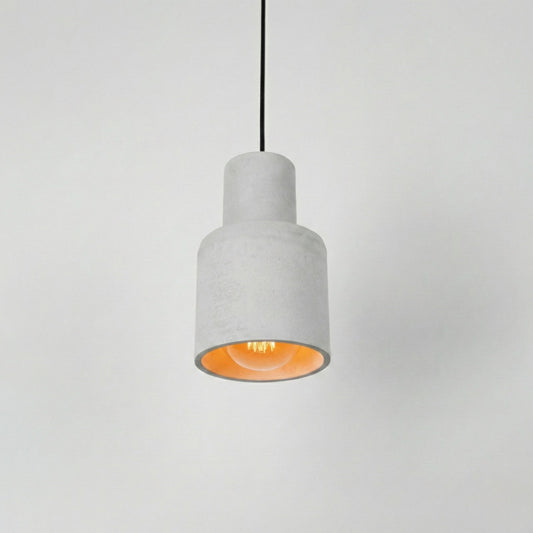 Katmanlı Gri Silindir Beton Tavan Aydınlatması