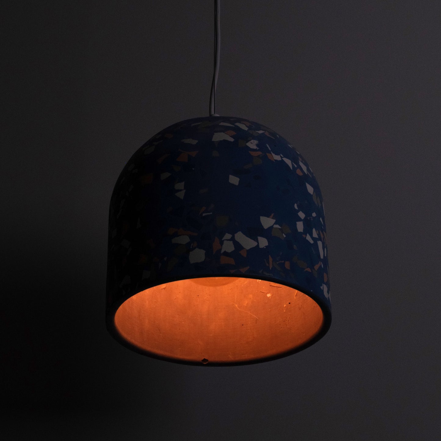 Terrazzo Mavi Büyük Beton Tavan Aydınlatması