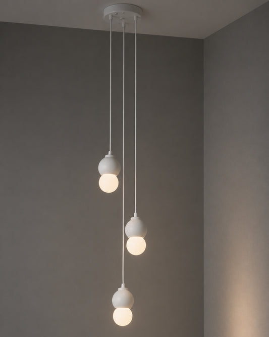 White Concrete Triple Pendant Lighting