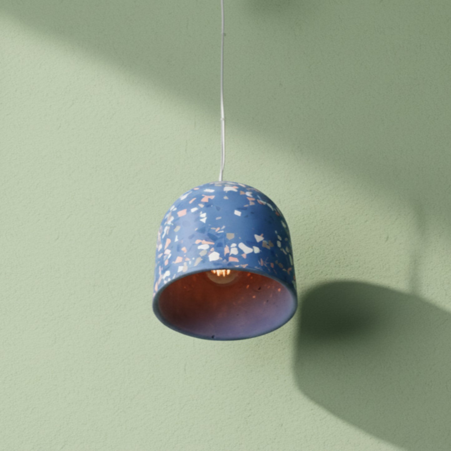 Terrazzo Mavi Büyük Beton Tavan Aydınlatması