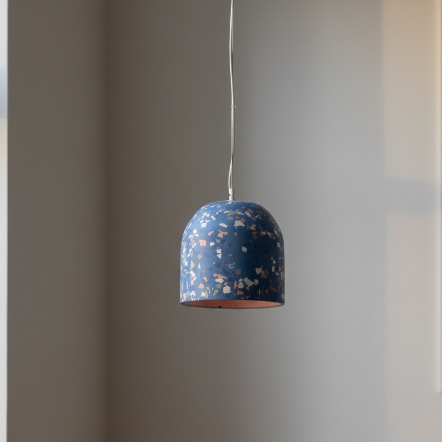 Terrazzo Mavi Büyük Beton Tavan Aydınlatması